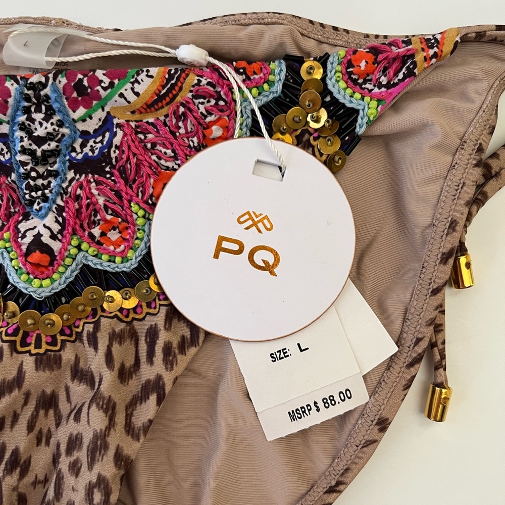 PQ Swim | NWT Tie Full Embellished Bikini Bottom - Picture 4 of 9